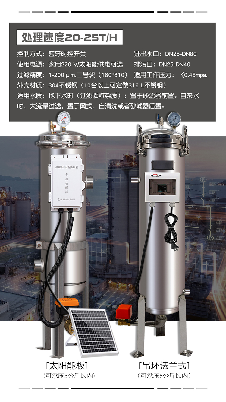 反冲洗304不锈钢袋式过滤器井水泥沙前置自动清洗排污地下水黄泥(图6)