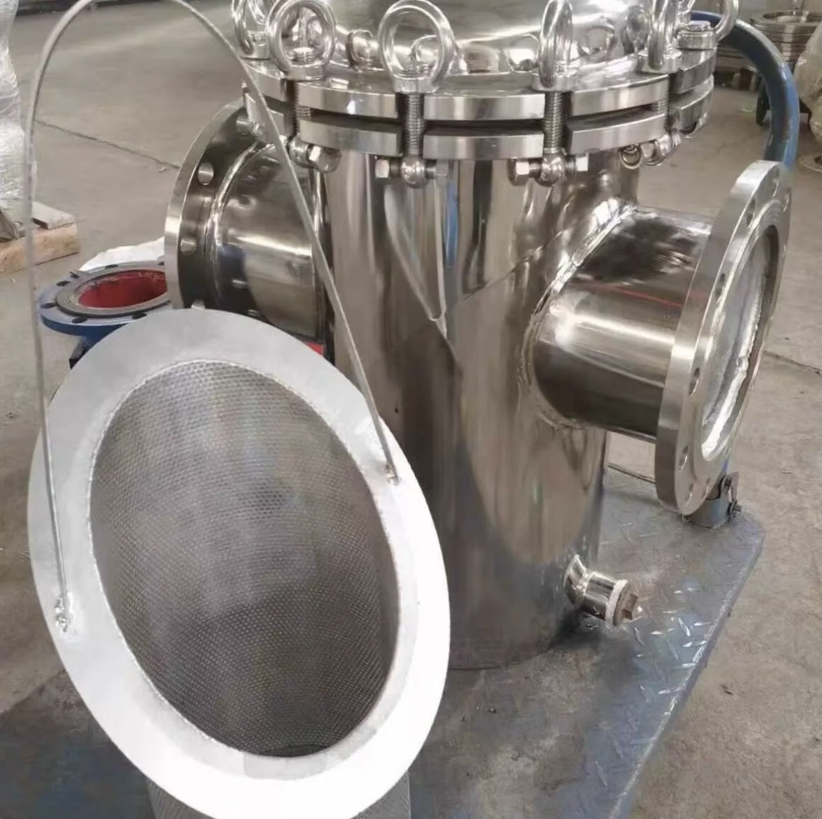 篮式过滤器304碳钢不锈钢蓝式过滤器快开直通式污水管道除污器(图10)
