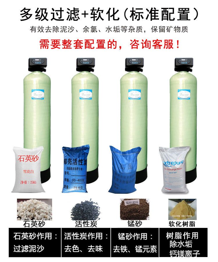 井水除铁锰过滤器铁锈异味净化器地下水铁锰超标发黄锰砂过滤设备(图5)