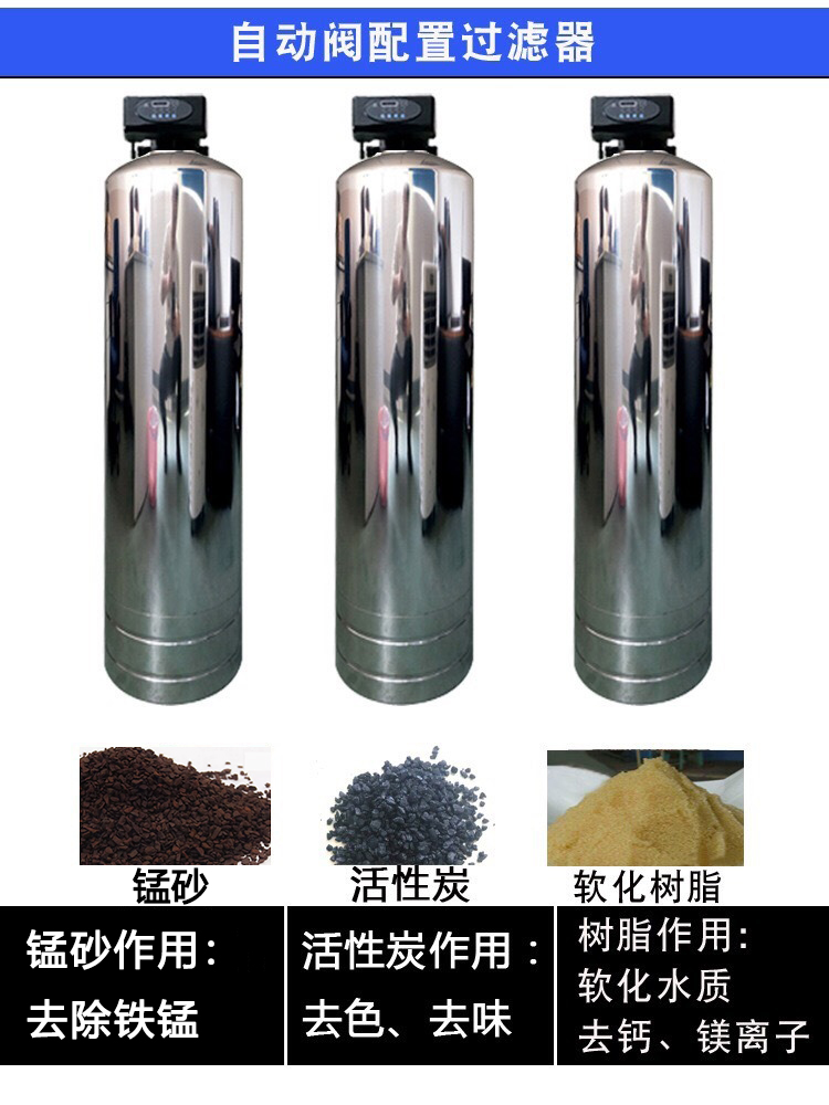 地下水除铁锰过滤器铁锈异味净化器井水不锈钢软化设备去水垢离子(图1)