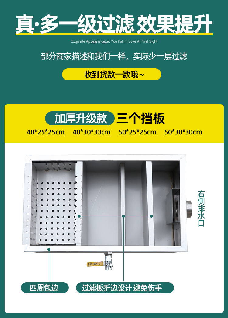 油水分离器厨房餐饮过滤器商用水油污水沉淀饭店不锈钢地埋隔油池(图27)