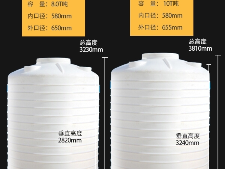 加厚牛筋塑料水塔储水罐家用特大号2/3/5/10吨pe储水桶工地蓄水箱(图28)