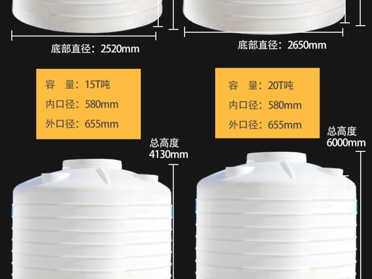 加厚牛筋塑料水塔储水罐家用特大号2/3/5/10吨pe储水桶工地蓄水箱(图29)